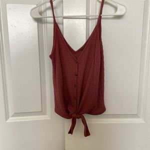 Pink button tank top